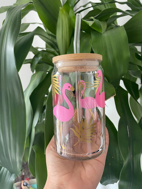 Flamingo Glass Cup